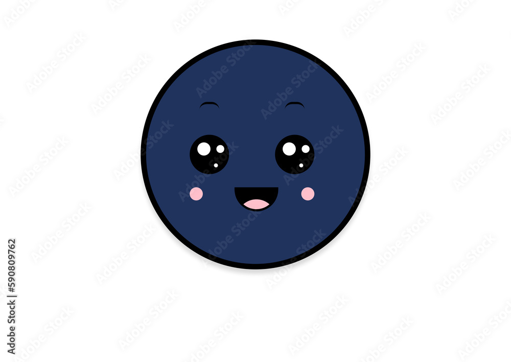 Fototapeta premium kawaii smiling 2d shape illustration anime