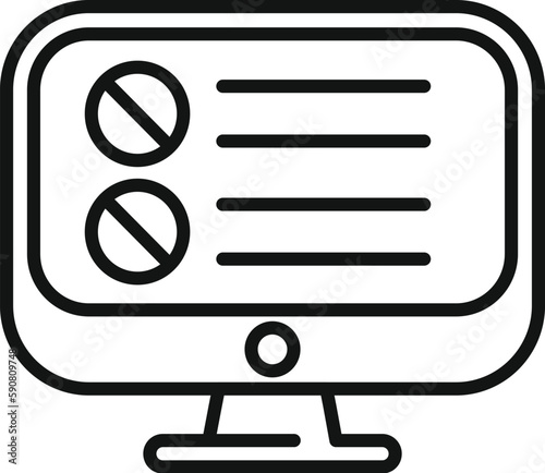 Computer blacklist icon outline vector. Business user. Cyber device