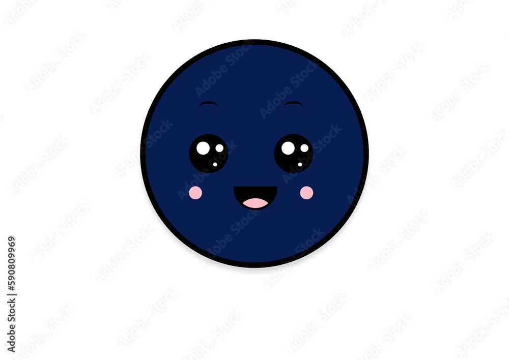 Fototapeta premium kawaii smiling 2d shape illustration anime