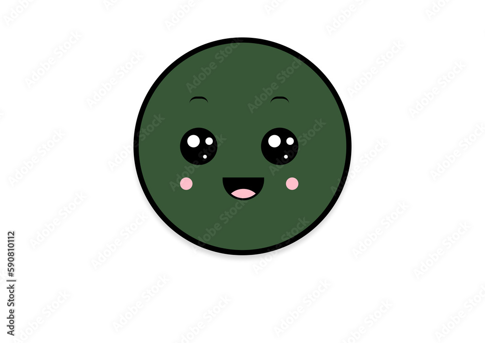 Fototapeta premium kawaii smiling 2d shape illustration anime