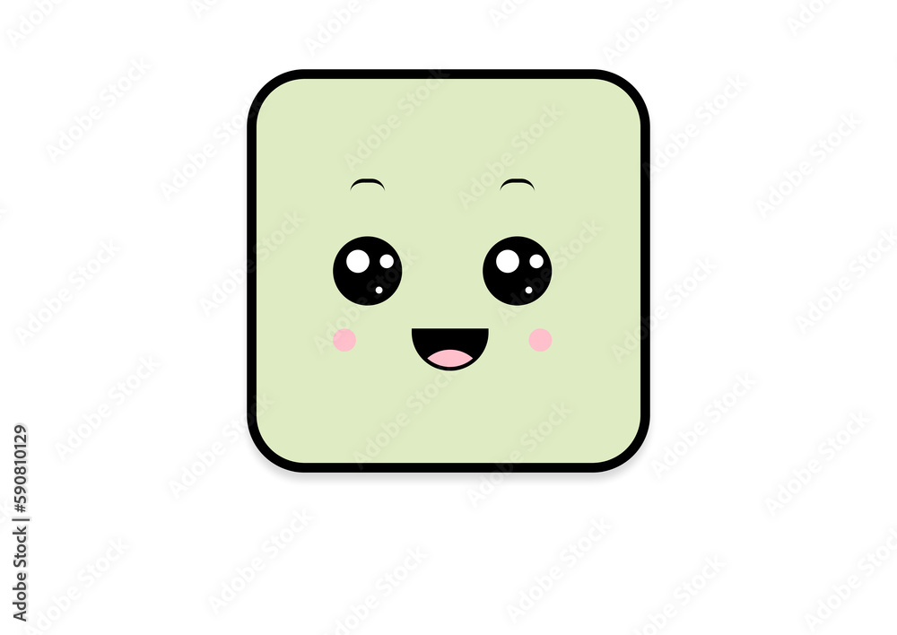 kawaii smiling 2d shape illustration anime kawaii smiling 2d shape illustration anime