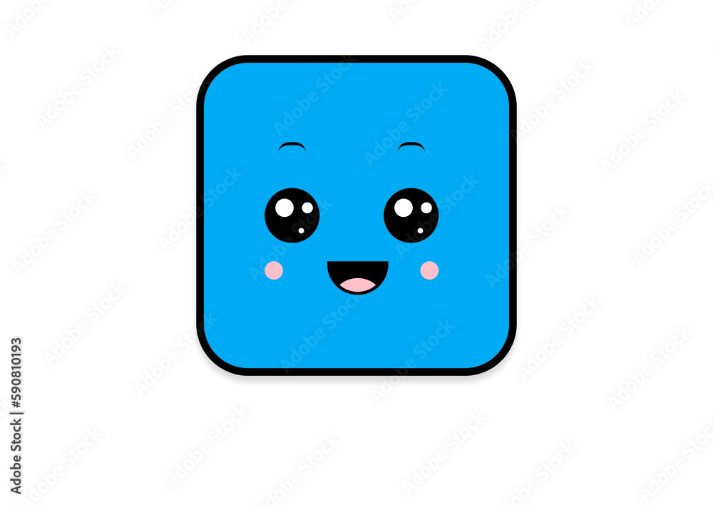 kawaii smiling 2d shape illustration anime kawaii smiling 2d shape illustration anime