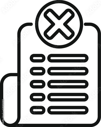 Paper blacklist icon outline vector. Virus message. Data trash