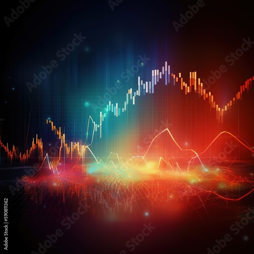 stock market data and stock exchange concept, stock market financial analysis graph. generative ai