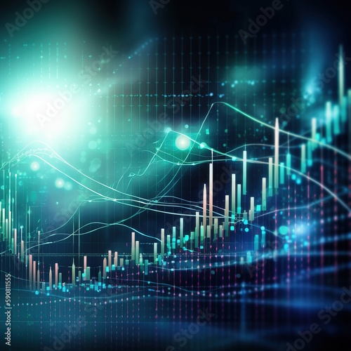 Economic growth, financial data idea, and investment market profit, finance business chart and sales data analysis, stock market, strategy, and planning. generative ai