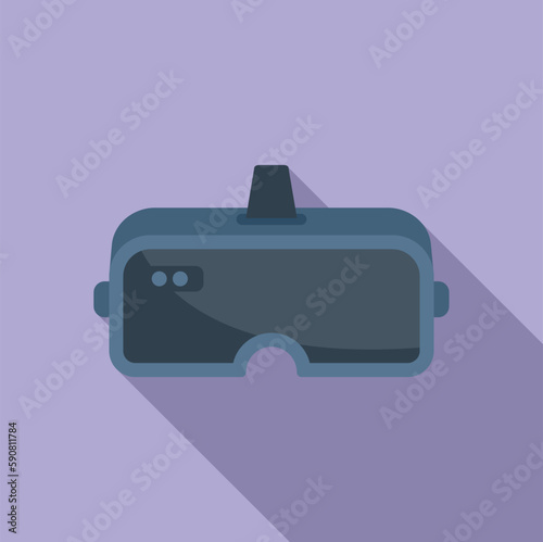 Cyber headset icon flat vector. Digital device. Gamer simulation