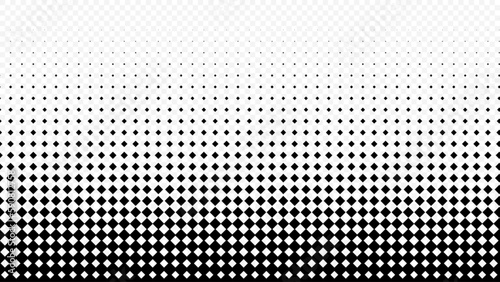 Halftone dots pattern gradient background, vector duotone fade texture. Abstract halftone dots mesh pattern with gradient transition or noise, grid stipple dotwork and dotted pointillism background