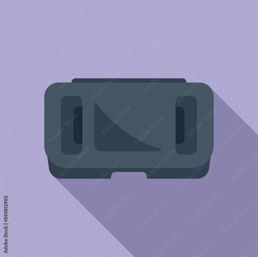Video headset icon flat vector. Virtual glasses. Digital head Video headset icon flat vector. Virtual glasses. Digital head