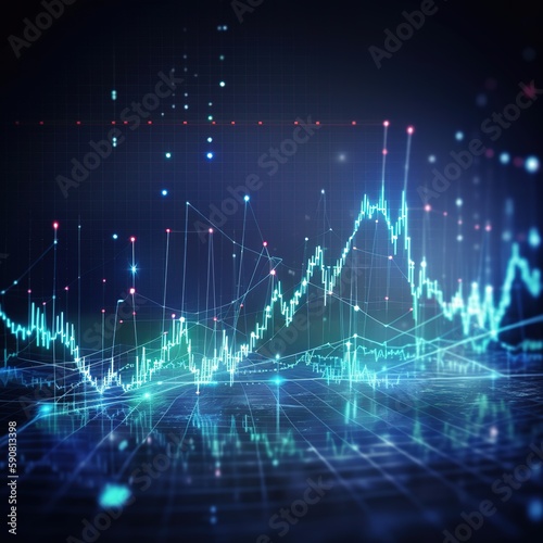 Stock market analysis, business planning, strategy and development concept. analyzing business data, graph growth chart, financial report, market research. generative ai