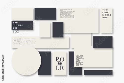 Vector photo collage template moodboard pictures grids vector illustration