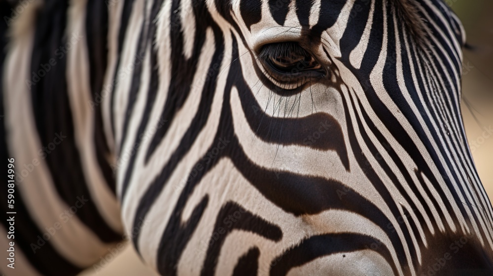 Fototapeta premium Close-up of a majestic Zebra's head