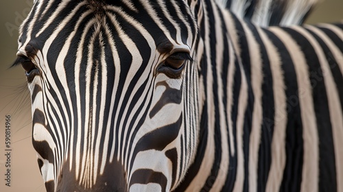 Close-up of a majestic Zebra's head