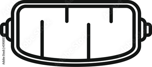 Human headset tech icon outline vector. Virtual glasses. Digital future