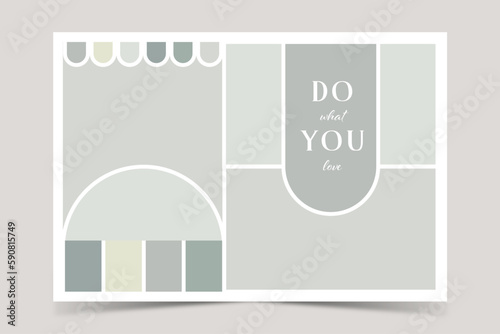 Vector photo collage template moodboard pictures grids vector illustration