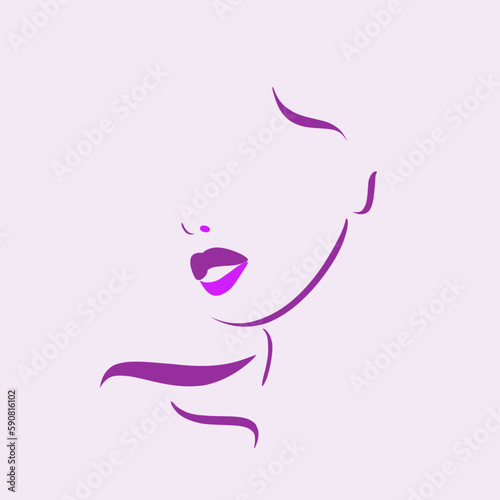 Beautiful stylish woman face logo.