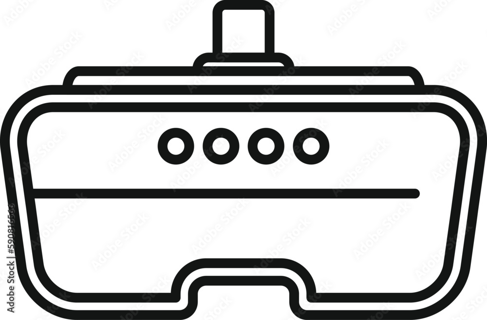 Human 3d headset icon outline vector. Virtual glasses. Digital video Human 3d headset icon outline vector. Virtual glasses. Digital video