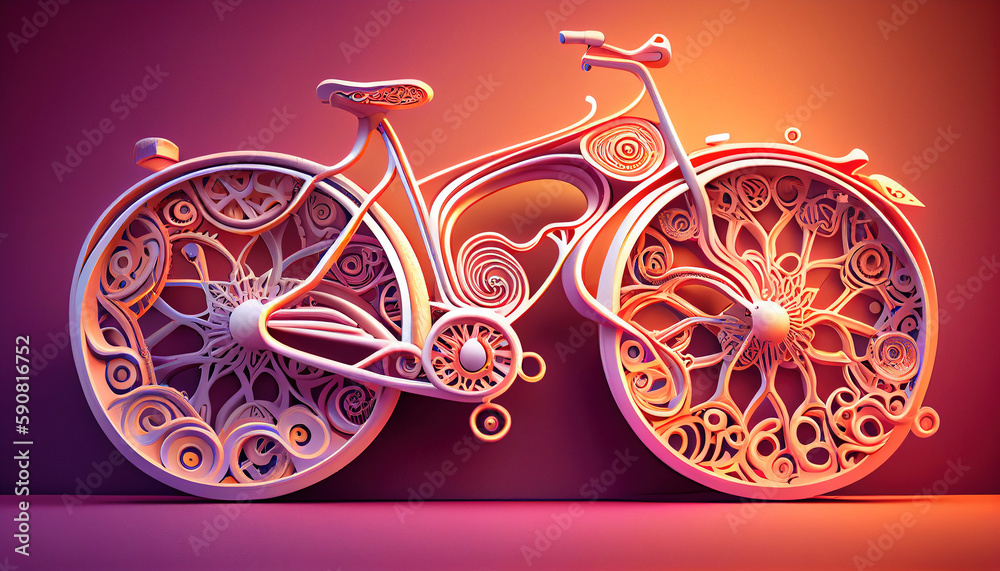 Fototapeta premium World bicycle day illustration. Generative AI. 