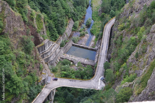 Lake Vidraru  is an artificial lake in Romania. It was created in 1965 by the construction of the Vidraru Dam on the Argeș River. Statue 'Energia', representing Prometheus with lightnings in his hand,