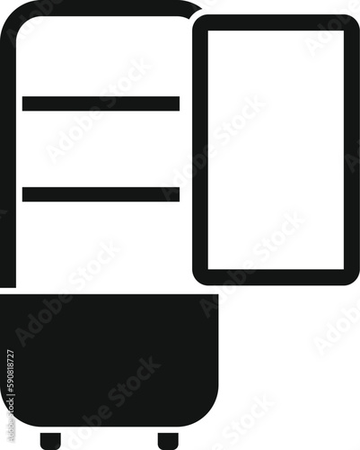 Open new fridge icon simple vector. Electric repair. Service equipment