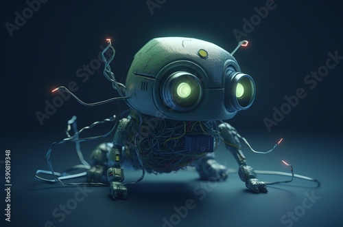 Robotic character illustration image by generative ai