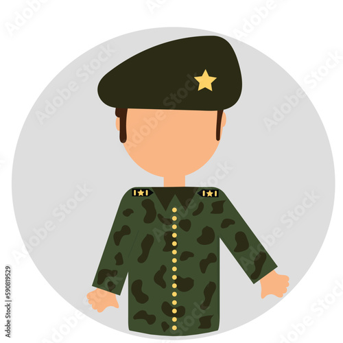 soldier avatar vector illustration photo