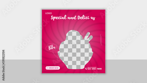 Special and delicious ice cream social media template