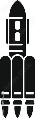 Spacecraft launch icon simple vector. Space rocket. Fire start