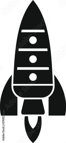 Spaceship fire icon simple vector. Space rocket. Smoke idea