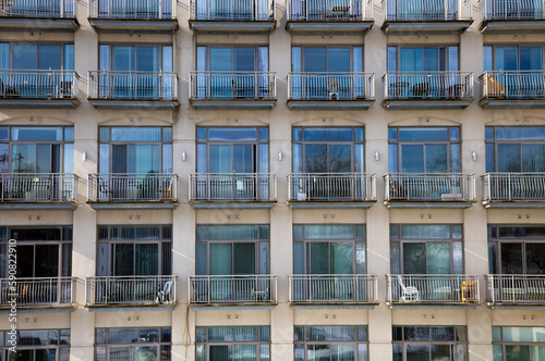 windows and balconies in a residential apartment condominium building