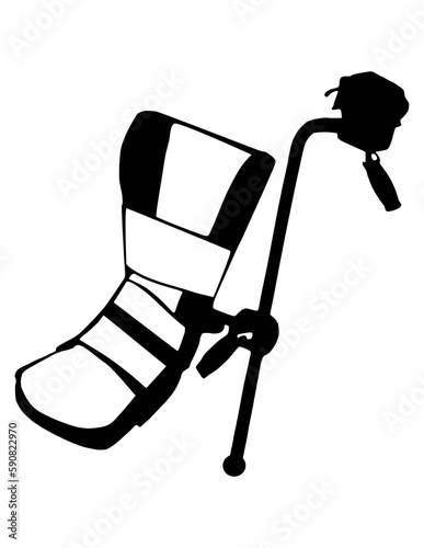 Illustration of surgical operation table boot stirrup.
