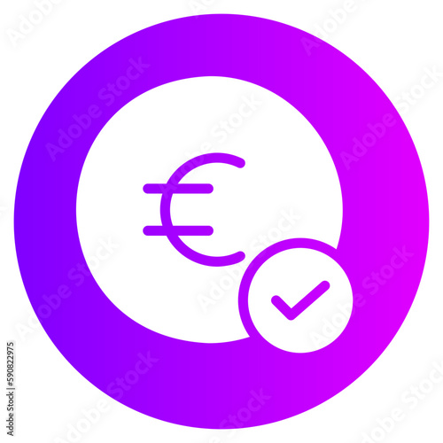 euro accepted gradient icon