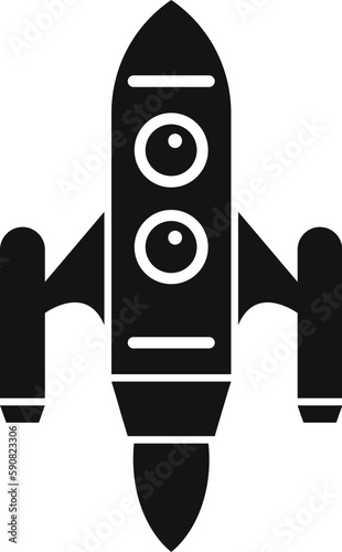 Rocket space icon simple vector. Fire start. Future smoke