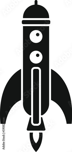 Project rocket icon simple vector. Space launch. Sky smoke