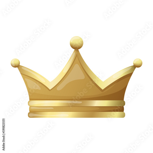 Crown. Golden royal jewelry symbol of king, queen and princess. Power sign.