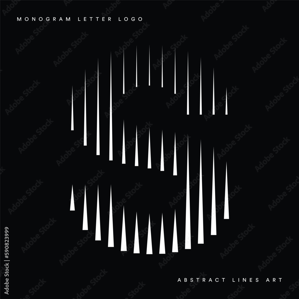 Letter S Logo with Abstract Line Pattern Letter S Logo with Abstract Line Pattern