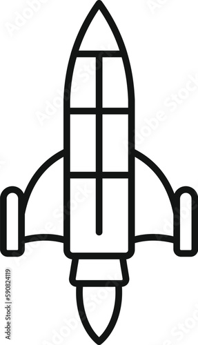 Start rocket space icon outline vector. Fire launch. Smoke startup