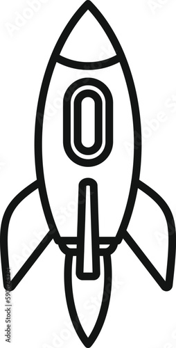 Rocket startup icon outline vector. Fire start. Sky future