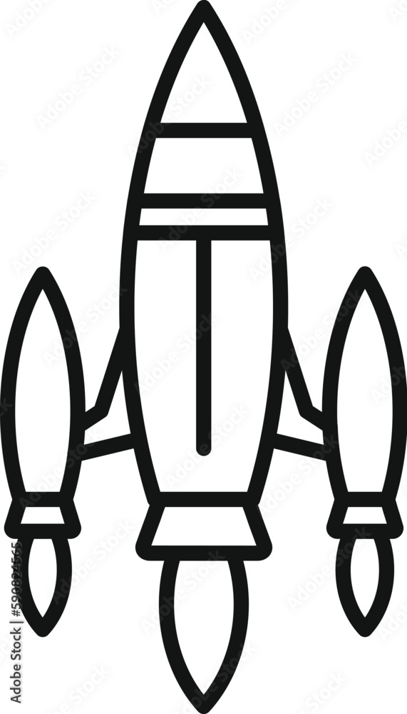 Rocket space icon outline vector. Fire start. Future smoke Rocket space icon outline vector. Fire start. Future smoke