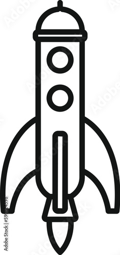 Project rocket icon outline vector. Space launch. Sky smoke