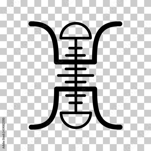 Traditional shou icon, spiritual isolated shu flat symbol, asian vector illustration