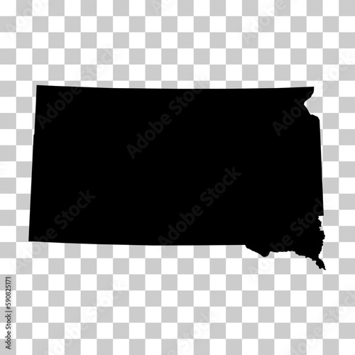 South Dakota map shape, united states of america. Flat concept icon symbol vector illustration