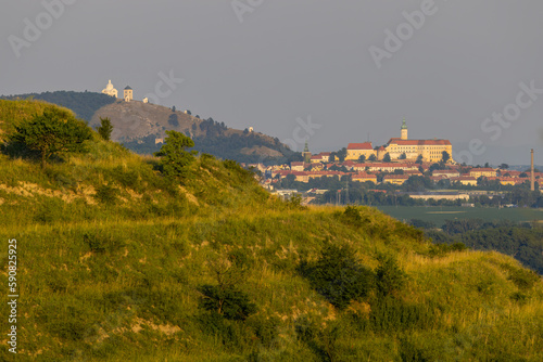 Mikulov castle and vineyard, Southern Moravia, Czech Republic photo
