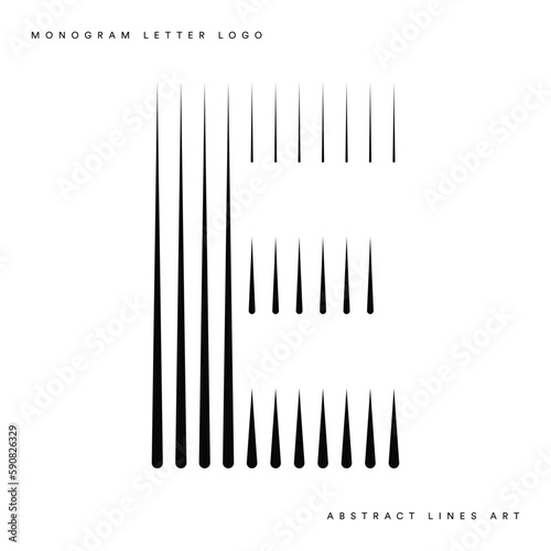 Letter E Abstract Geometric Line Logo