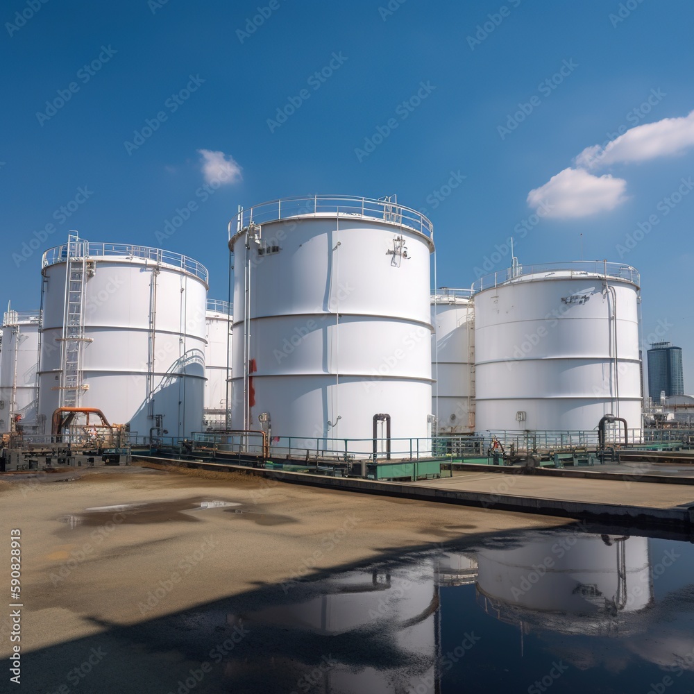 oil tanks in the factory. generative ai oil tanks in the factory. generative ai