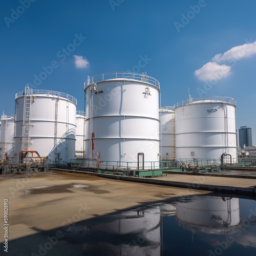 oil tanks in the factory. generative ai