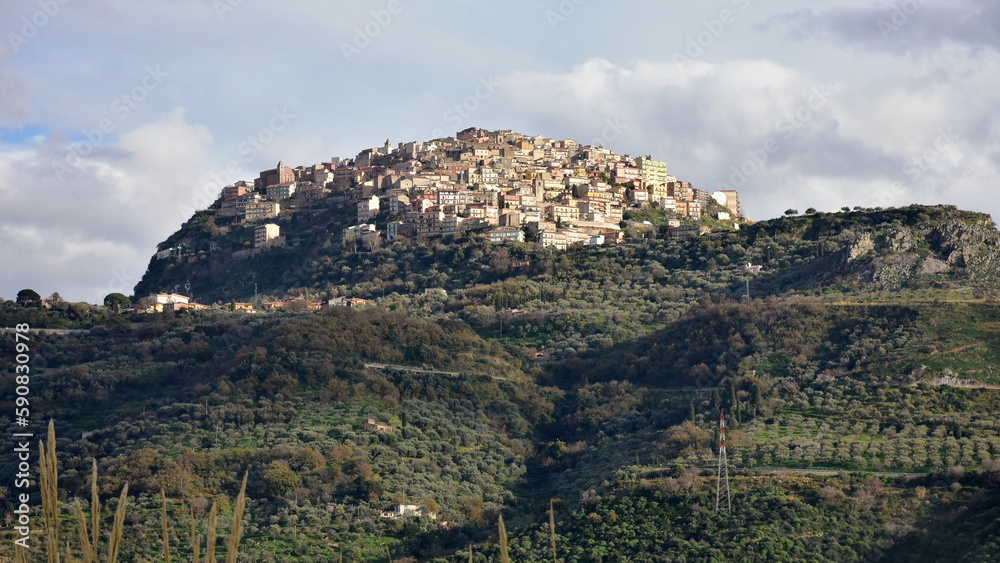 mountain village  San Marco d Alunzio on Sicily