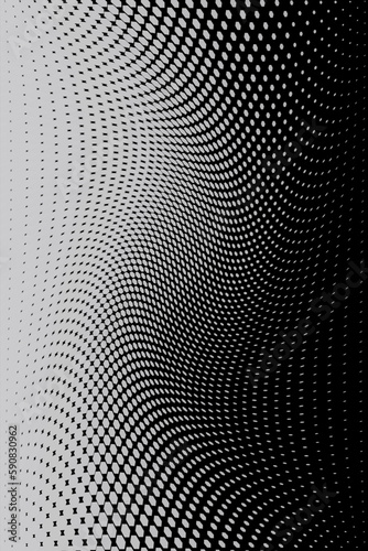 Halftone geometric hexagon. Texture abstract geometric technology background. Minimal style tech wallpaper.