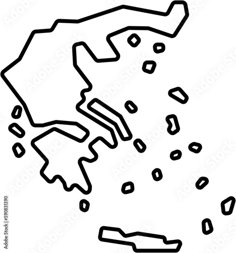 doodle freehand drawing of greece map.