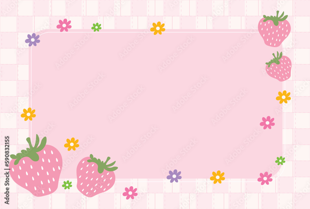 Cute strawberry frame, strawberry background