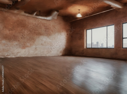 Empty warehouse wall or commercial area, industrial background photo